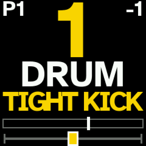 The track view: track 1, the DRUM machine, the sound TIGHT KICK