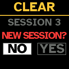 CLEAR: NEW SESSION? NO chosen, YES beside it