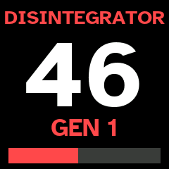 DISINTEGRATOR 64, generator 1, a bar in red